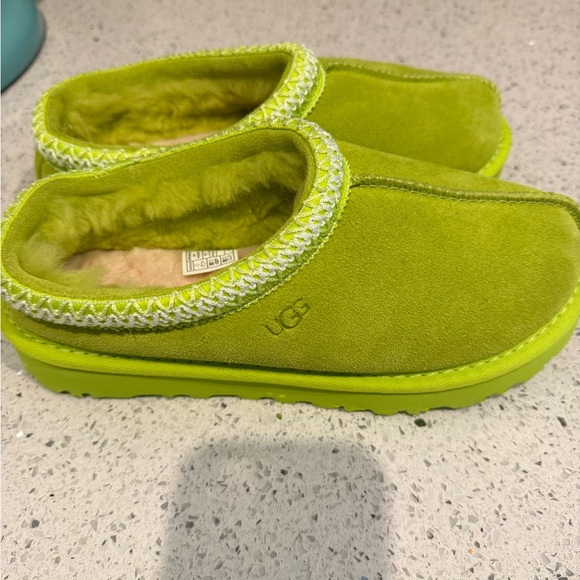 UGG Lime Green Shearling-Lined Slippers - Picture 2 of 5